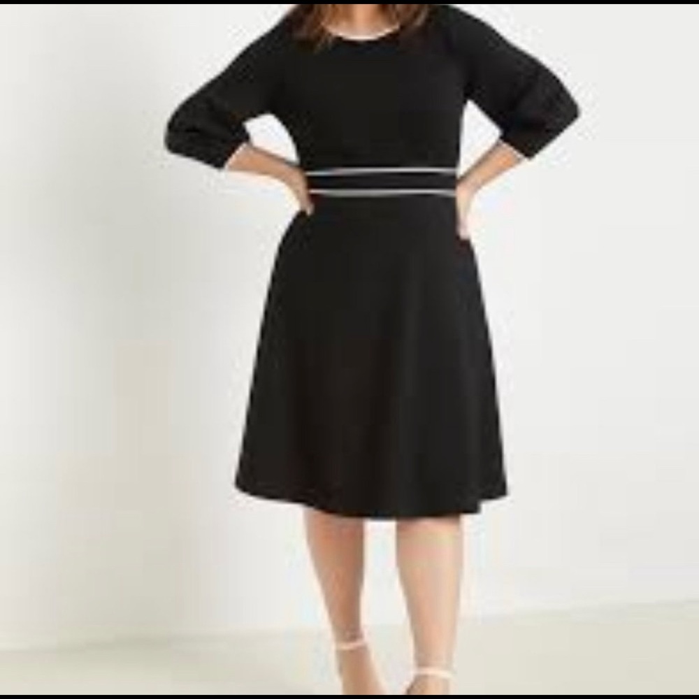 Eloquii dress. Black with white trim detail. Size 18.